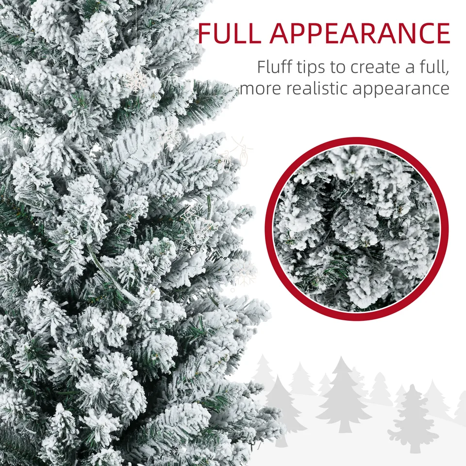 HOMCOM 5' Tall Pre-Lit Slim Noble Fir Artificial Christmas Tree With 110 Warm White LED Lights And 294 Tips, For Christmas Decoration, Green view 2