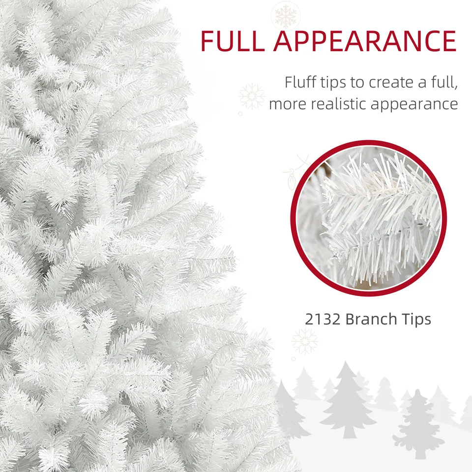 HOMCOM 9ft Tall Artificial Christmas Tree, Unlit Xmas Tree With 2132 Branch Tips, Auto Open, Steel Base, Holiday Decor For Home Office view 4