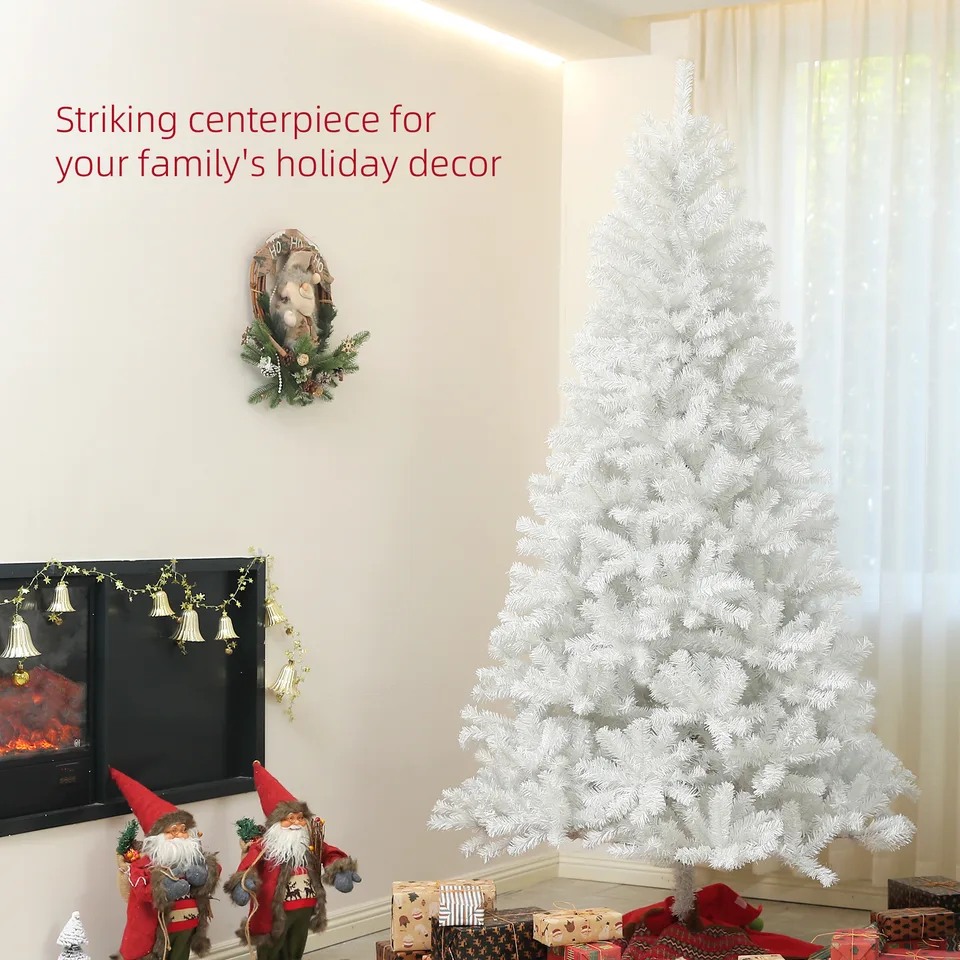 HOMCOM 9ft Tall Artificial Christmas Tree, Unlit Xmas Tree With 2132 Branch Tips, Auto Open, Steel Base, Holiday Decor For Home Office view 2