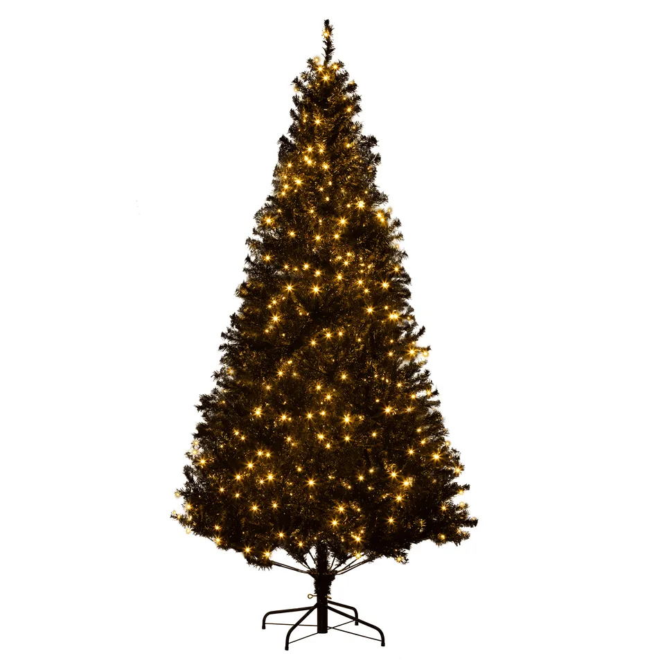 HOMCOM 7.5' Tall Prelit Christmas Tree Douglas Fir Artificial Christmas Tree With Realistic Branches, 500 Warm White LED Lights And 1346 view 4