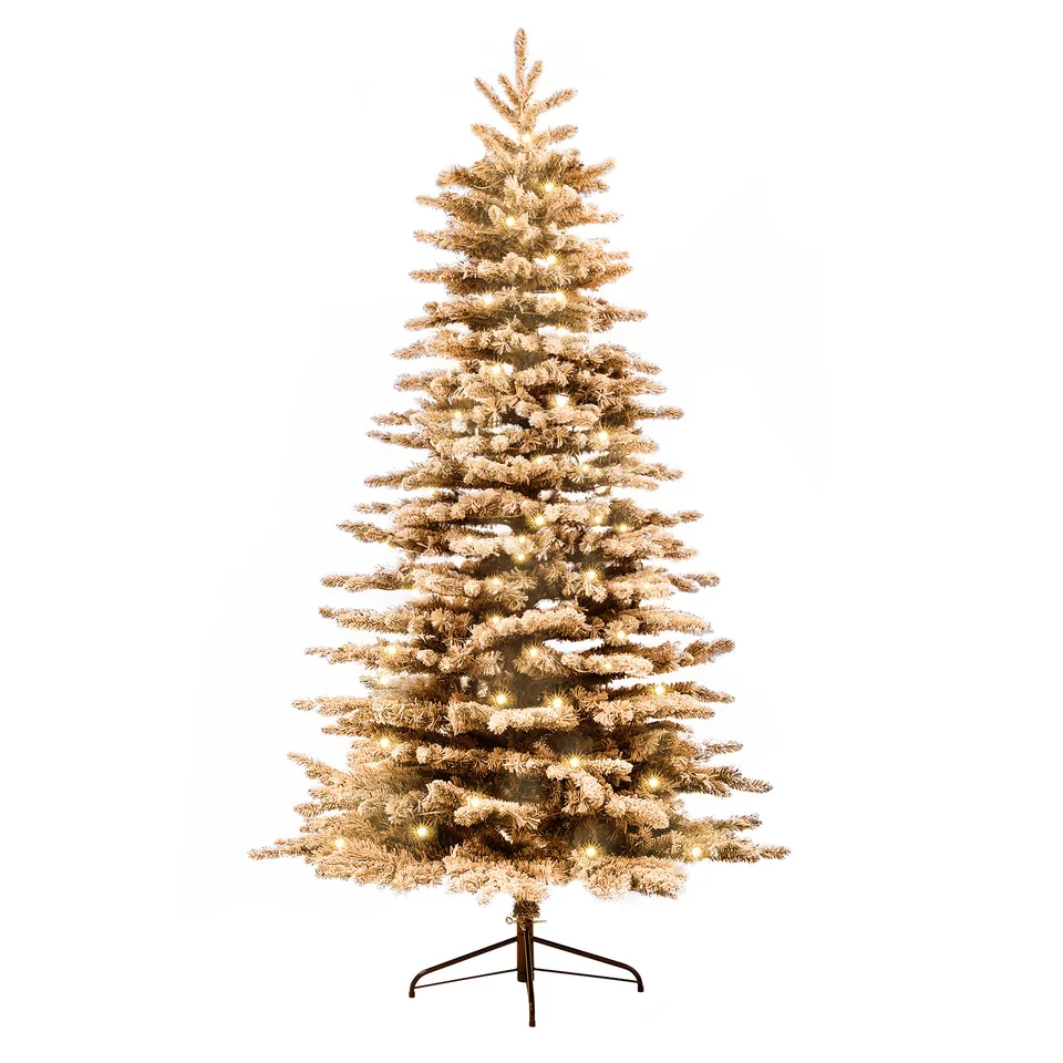 HOMCOM 7.5 Ft Pre-Lit Mountain Pine Artificial Christmas Tree, Snow Flocked Christmas Tree, Hinged Xmas Tree With 500 LED Lights And 1264 view 4