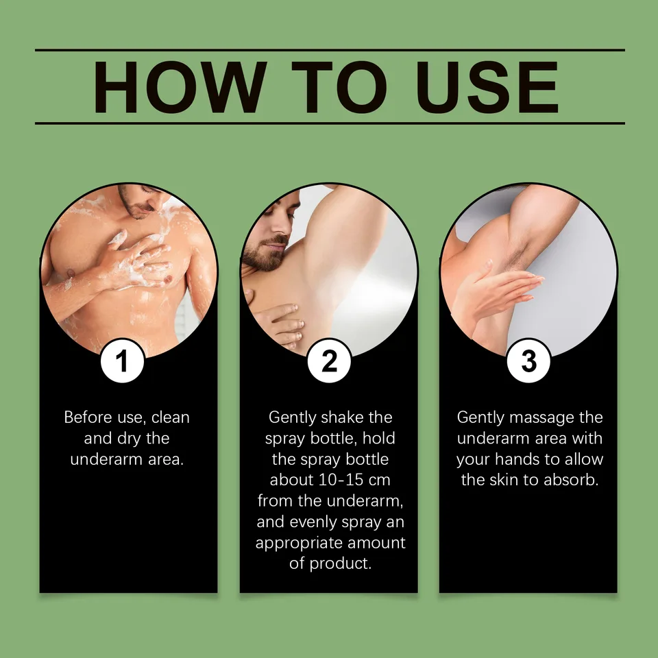 East Moon Men's Freshening Spray Armpit Odor Perspiration Cleaning Natural Fragrance Treatment Spray view 2