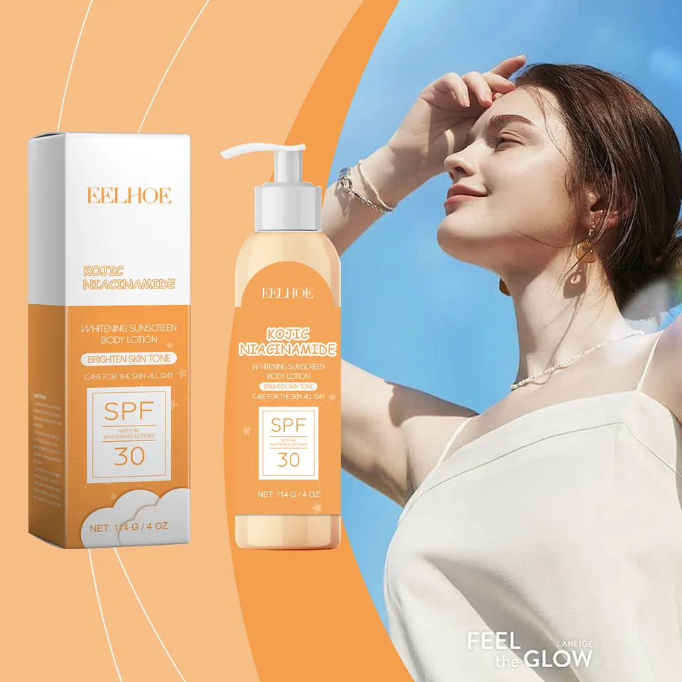 EELHOE Protective Brightening Body Lotion, Uv Protection Mild Moisturizing Light Refreshing Niacinamide Composition view 2
