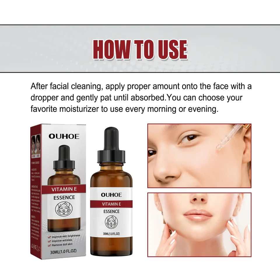 OUHOE Vitamin E Essence, Carry Bright Color Of Skin Hydrating Fade Wrinkles Wrinkle Moisturizing Essence view 3