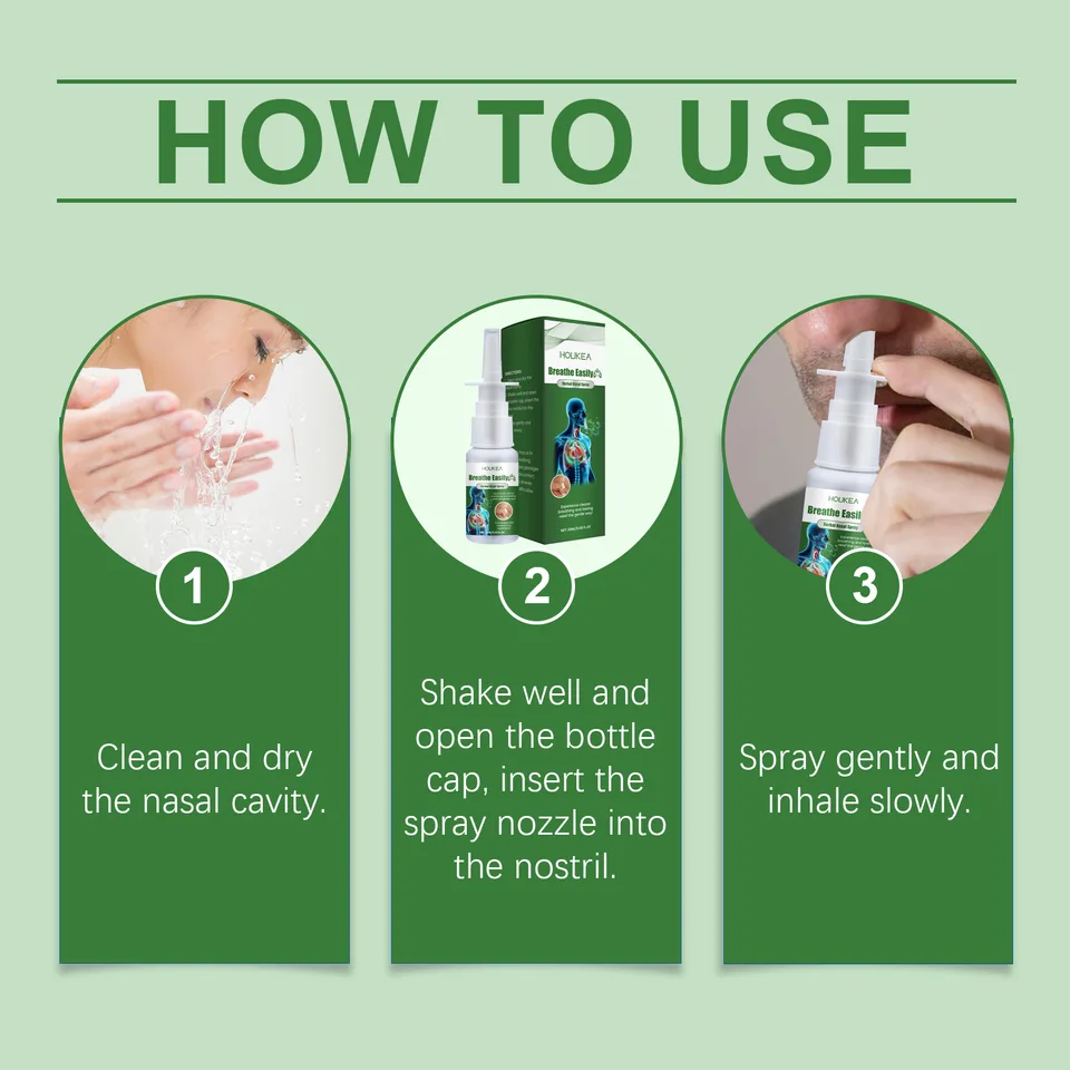 Houkea Herbal Nasal Spray, Soothing Nasal Discomfort Mild Cleansing Herbal Nasal Spray view 3