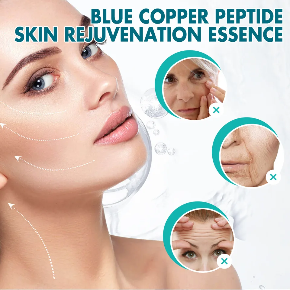 EELHOE Blue Copper Peptide Skin Rejuvenation Essence, Firming Skin Carry Bright Color Of Skin Refreshing Skin Facial Essence view 3