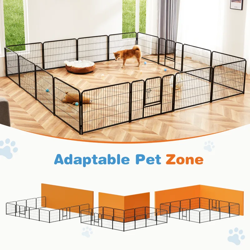 Dog Playpen Indoor Fence Height Metal Exercise Pen With Door Small Puppy Medium Large Dogs Animal Pet For Outdoor, Garden, Yard view 3