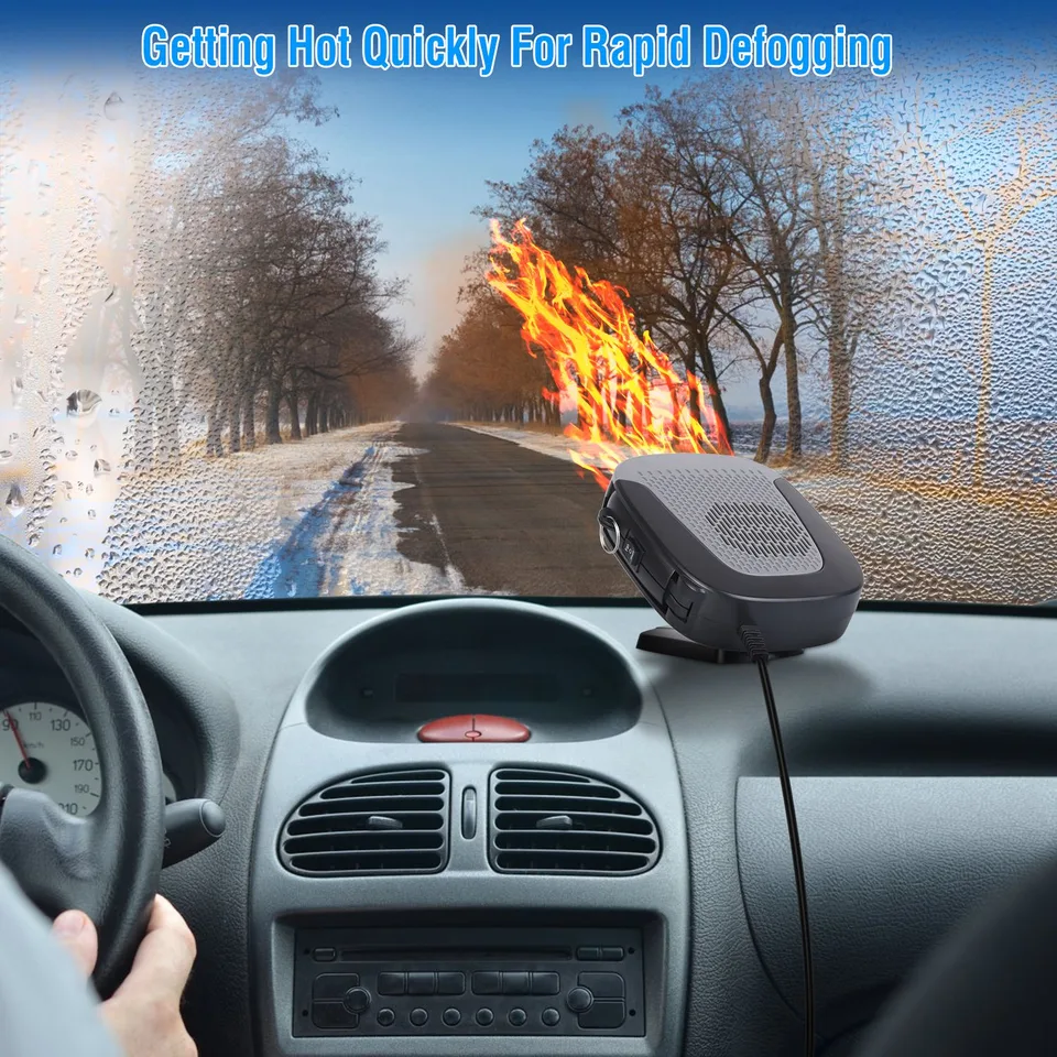 12V 150W Portable Car Auto Heater Heating Fan 2 In 1 Defroster Demister Windshield Heater Automotive Cooling Fan view 3