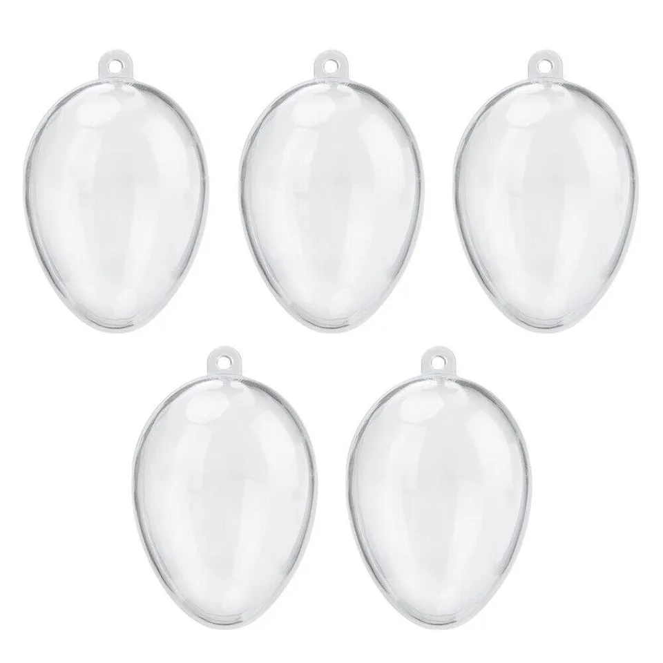 5 Clear Plastic Fillable Christmas Balls Christmas Tree Decorations