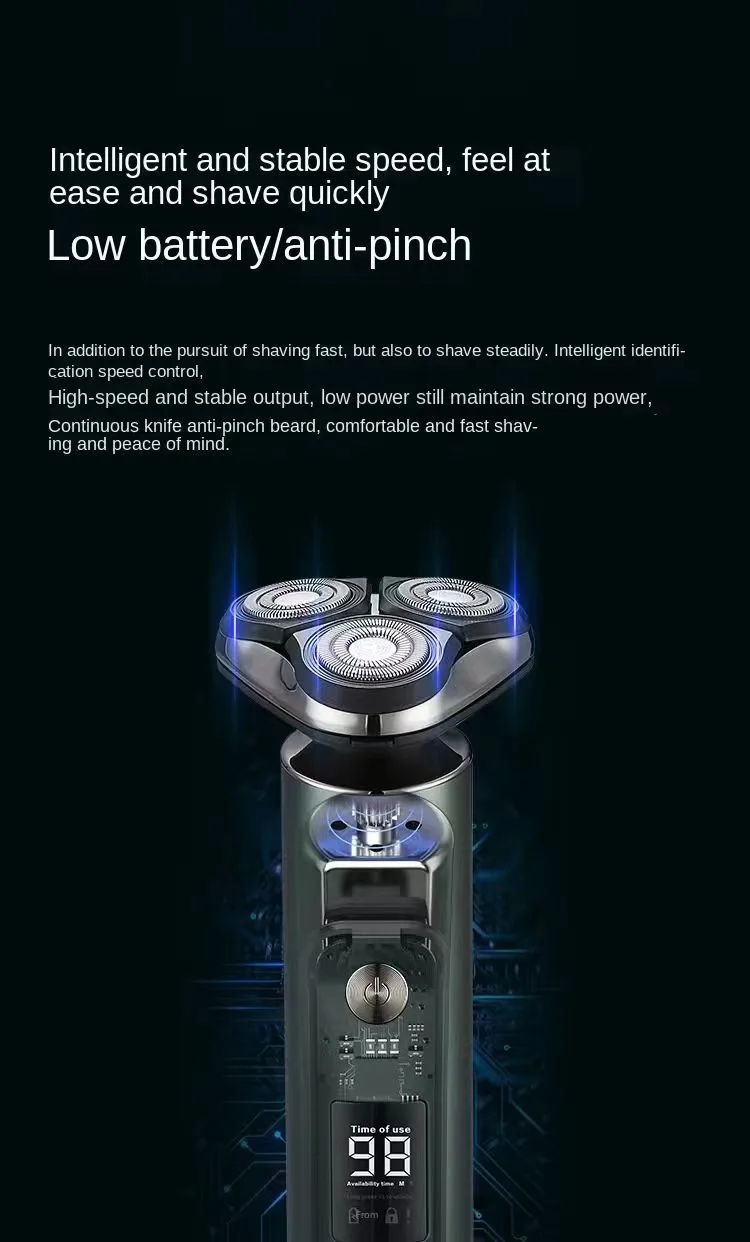Men's Electric Shaver Triple Head Razor Travel Portable Washable view 3