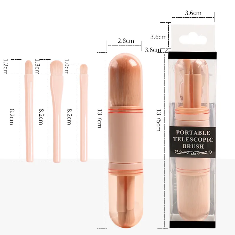 4in1 Portable Makeup Brush Set Beauty Brush view 3