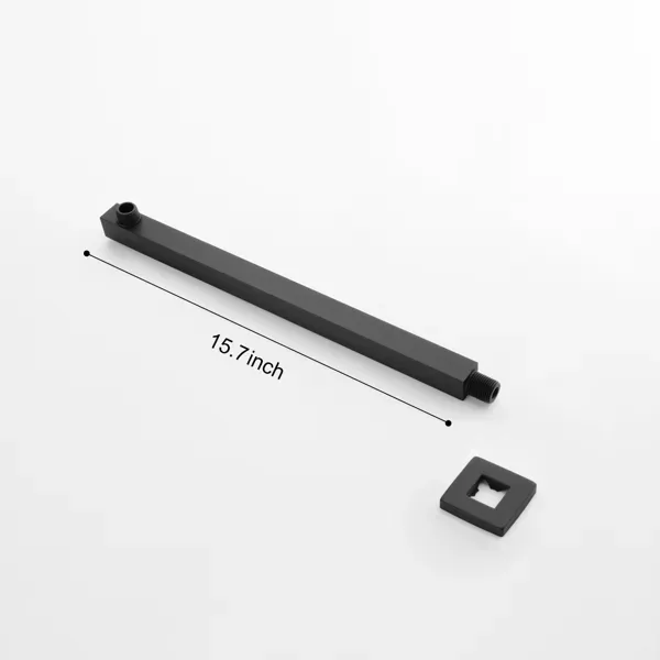 Shower Arm With Flange, 1/2 NPT Tapered Threads, Rain Shower Head Arm, Wall Mount Shower Extension Arm view 2