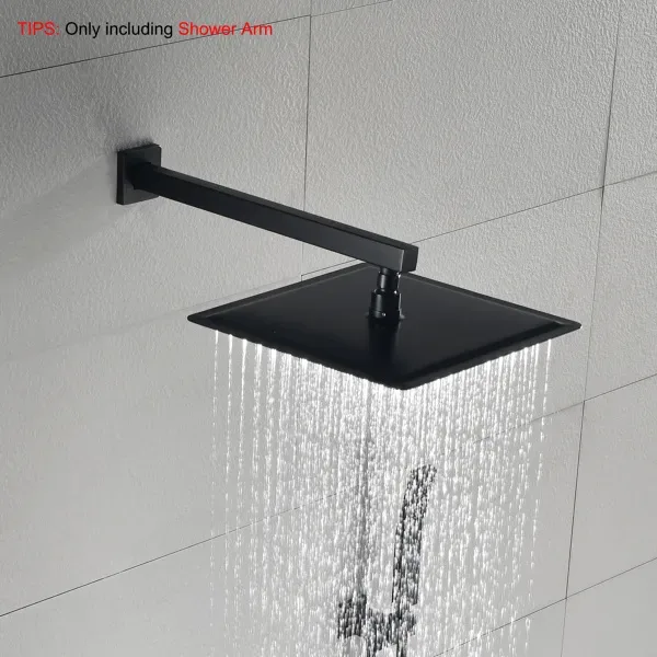 Shower Arm With Flange, 1/2 NPT Tapered Threads, Rain Shower Head Arm, Wall Mount Shower Extension Arm view 3