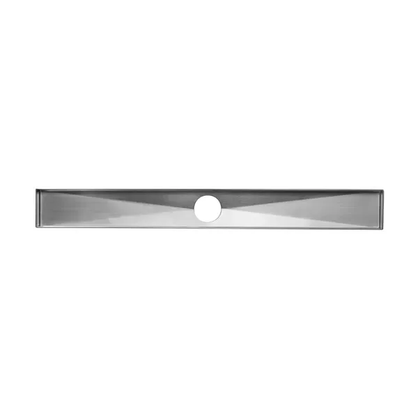 12 Inch Linear Shower Drain With Removable Brick Patterned Grate Cover, 304 Stainless Steel Shower Floor Drain With Hair Strainer And view 2