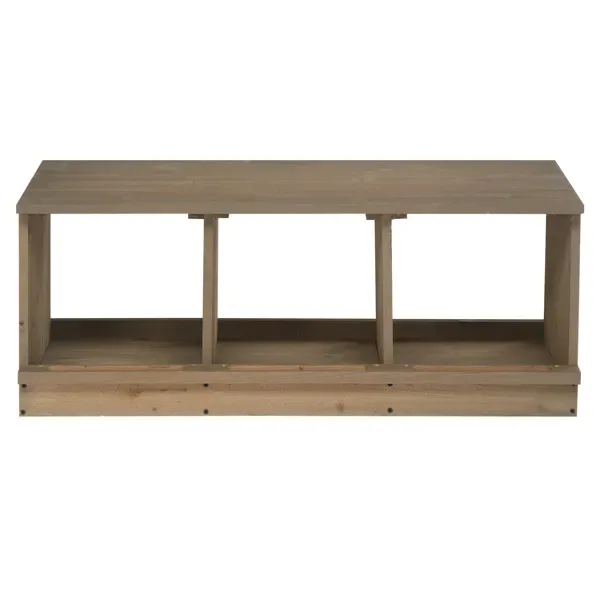 Nesting Boxes For Chickens, Wooden Chicken Nesting Box, Laying Eggs Nest Box For Chickens Hens Ducks, Gray, 3 Compartments view 2