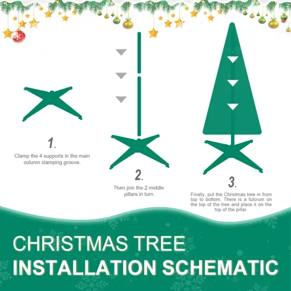 6FT Red Pop-Up Christmas Tree With 150 Warm White LED Lights, Ornaments Included – 4 Ribbons, Bow, Flowers, Snowflakes, Pine Cones & Balls – view 2