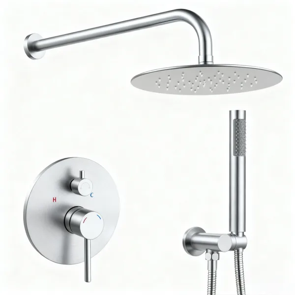 Shower System Shower Faucet Combo Set Wall Mounted With 10" Rainfall Shower Head And Handheld Shower Faucet, Brushed Nickel[Unable Ship Weekends, TK/TEMU Only For Pickup]