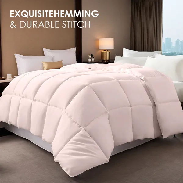 Pink Oversized Plump Thick Duvet - Enhanced Warmth With Skin-friendly Comfort. Perfect For Cozy Bedrooms And Luxury Hotels. Fits Single/double Beds. Premium Microfiber, Machine Washable. Ideal Christm view 2
