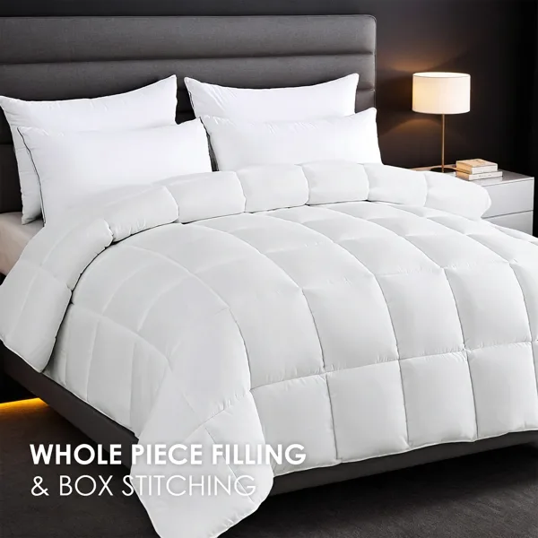 Extra Large White Checkered Plump Duvet - Luxury Hotel-grade Bedding For Bedrooms And Guesthouses. Features: Ultra-soft Thickened Warmth view 2
