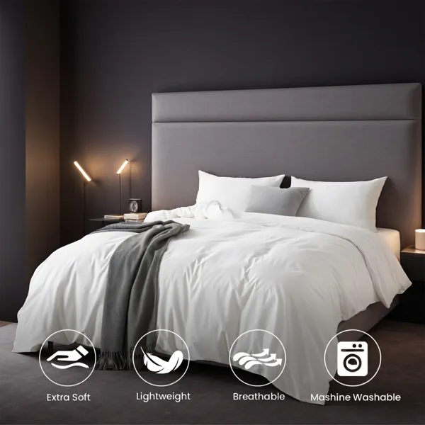 Solid White Oversized Duvet Cover Set Includes 1 Duvet Cover & 2 Pillowcases. Crafted From Premium Breathable Microfiber With Bohemian Accents. Fits Single/double Beds. Combines Luxury Hotel Elegance view 4