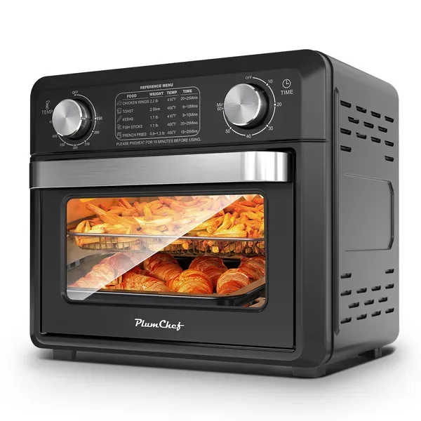 11QT Compact Air Fryer Toaster Oven, 1000W Convection Countertop Oven With Reference Menus, 2-Slice Toaster, Adjustable Time & Temperature view 3