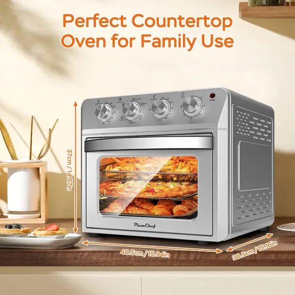 27.5QT 6-in-1 Air Fryer Toaster Oven Dropdown-Door 6-Slice Countertop Convection Oven For Air Frying, Baking, Roasting, Broiling & Grilling view 4