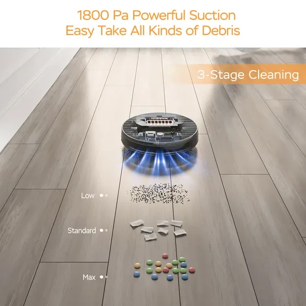 Geek Smart Robot Vacuum Cleaner G6;  Ultra-Thin;  1800Pa Strong Suction;  Automatic Self-Charging;  App Control;  Custom Cleaning;  Great For Hard Floors To Carpets(Banned From Selling On Amazon) view 2