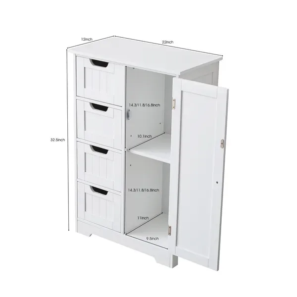 FRALIMK Small Bathrooom Storage Cabinet, Freestanding Storage Cabinet Entry Way Cabinet Home Storage For Living Room view 4