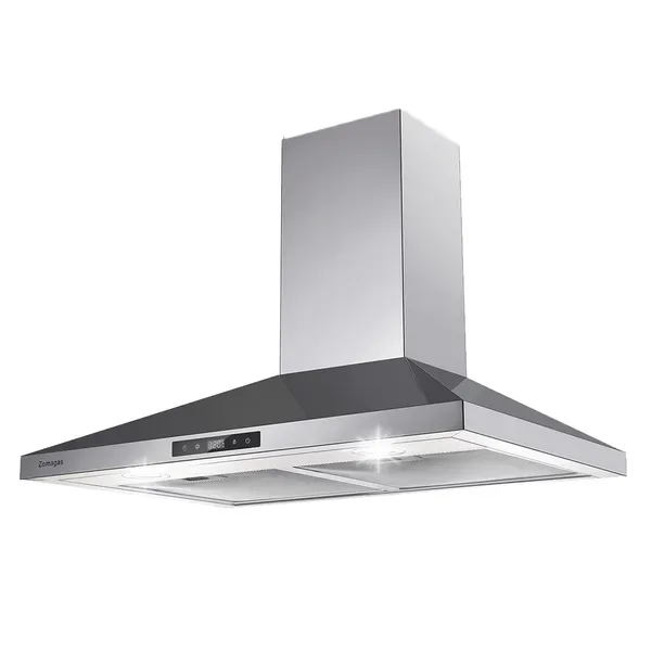 30 Inch Range Hood Wall Mounted 450 CFM Touch Panel Kitchen Stainless Steel Vented view 3