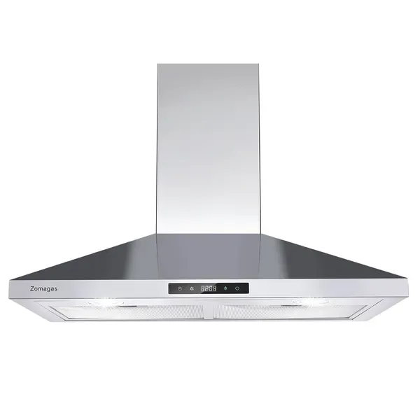 30 Inch Range Hood Wall Mounted 450 CFM Touch Panel Kitchen Stainless Steel Vented view 4