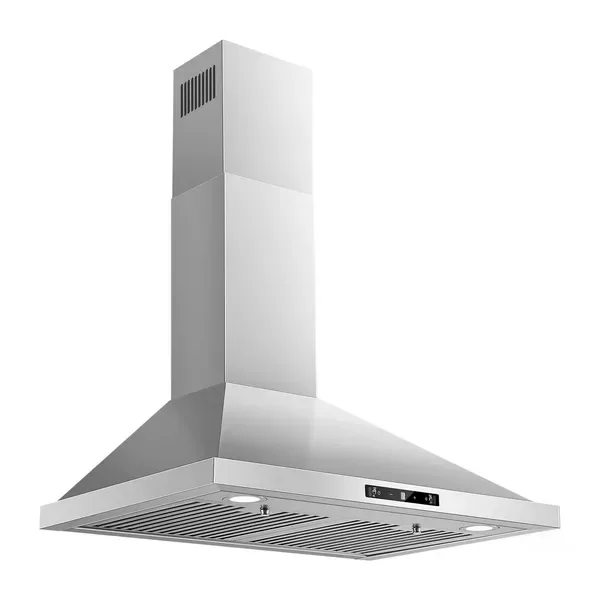 Wall Mount Range Hood 30 Inch, 700 CFM Kitchen Hood Stainless Steel Stove Vent Hood With Gesture Sensing & Touch Control, Ducted/Ductless Convertible Duct, 3-Speed Fan, LED Lights, Baffle Filters