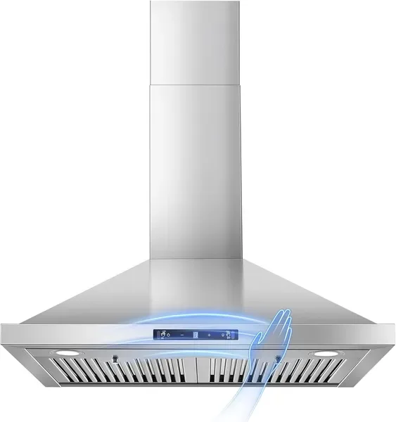 Wall Mount Range Hood 30 Inch, 700 CFM Kitchen Hood Stainless Steel Stove Vent Hood With Gesture Sensing & Touch Control, Ducted/Ductless view 3
