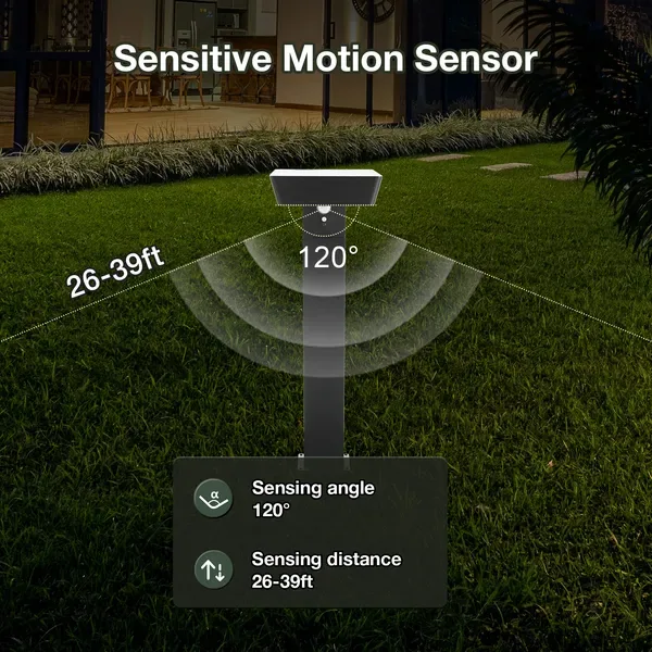 Solar Pathway Lights Outdoor LED Landscape Path Light With Dusk To Dawn Photocell Motion Sensor 1985 view 3