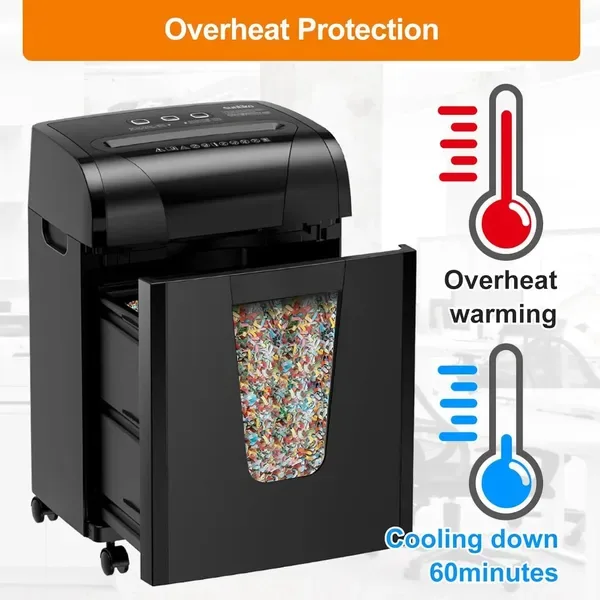 Woolsche Paper Shredder, 18-Sheet Cross Cut With 18 Liters Pull Out Bin, P-4 Security Level, Shred Paper And Credit Card, Durable&Fast With view 2