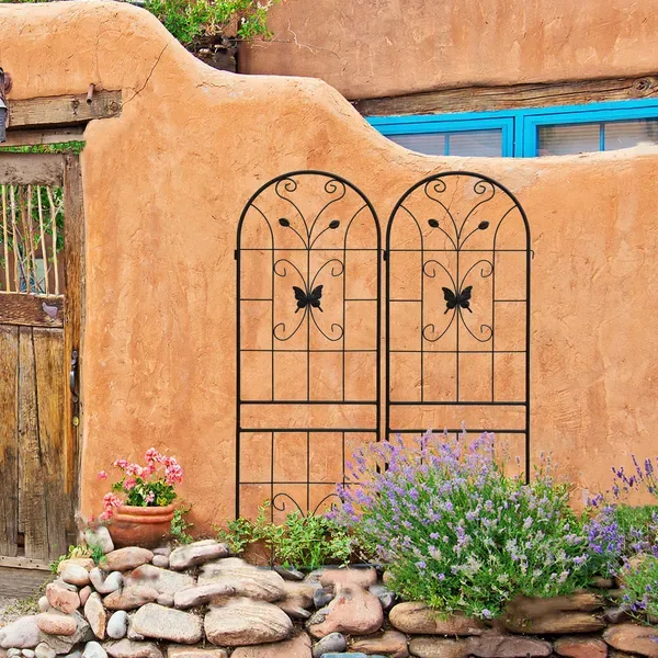 2 Pack Metal Garden Trellis 71" X 19.7" Rustproof Trellis For Climbing Plants Outdoor Flower Support Black view 2