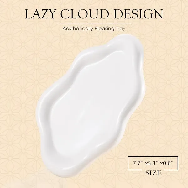 Ceramic Jewelry Tray Trinket Dish, Decorative Cloud Vanity Key Tray For Women, Ring Holder Dish, Cute Jewelry Plate Bowl Room Decor view 3