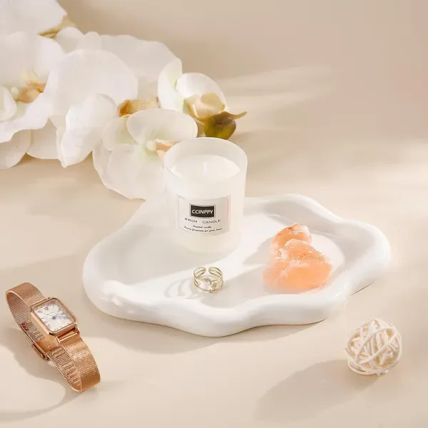 Ceramic Jewelry Tray Trinket Dish, Decorative Cloud Vanity Key Tray For Women, Ring Holder Dish, Cute Jewelry Plate Bowl Room Decor view 4