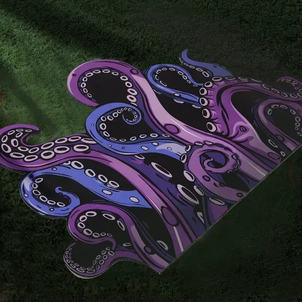 Octopus Bathroom Rug Non-Slip Mat -, Microfiber Absorbent Octopus Rug Non-Slip Backing, Unique Gift And Holiday Decor Rug For Tabletop Role view 2