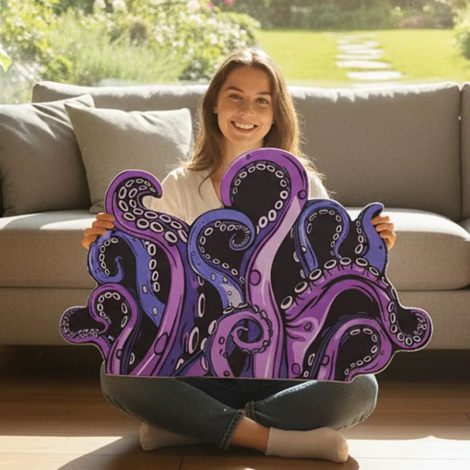 Green And Purple Cthulhu Rugs Water Absorbent Bath Mat Octopus Anime Rug Graphic Gothic Bathroom Rugs Fantasy Decorate, Non Slip Backing view 4
