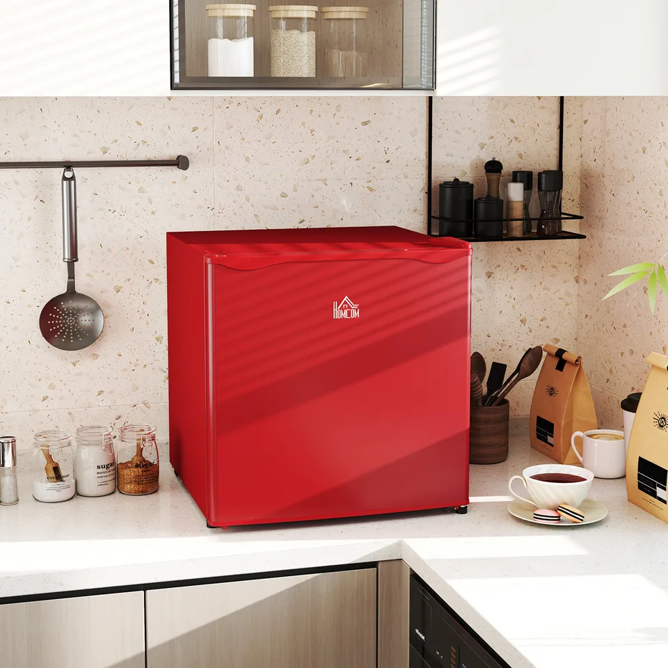 1.1 Cu.Ft Countertop Mini Freezer, Compact Upright Freezer with Removable Shelves, Red