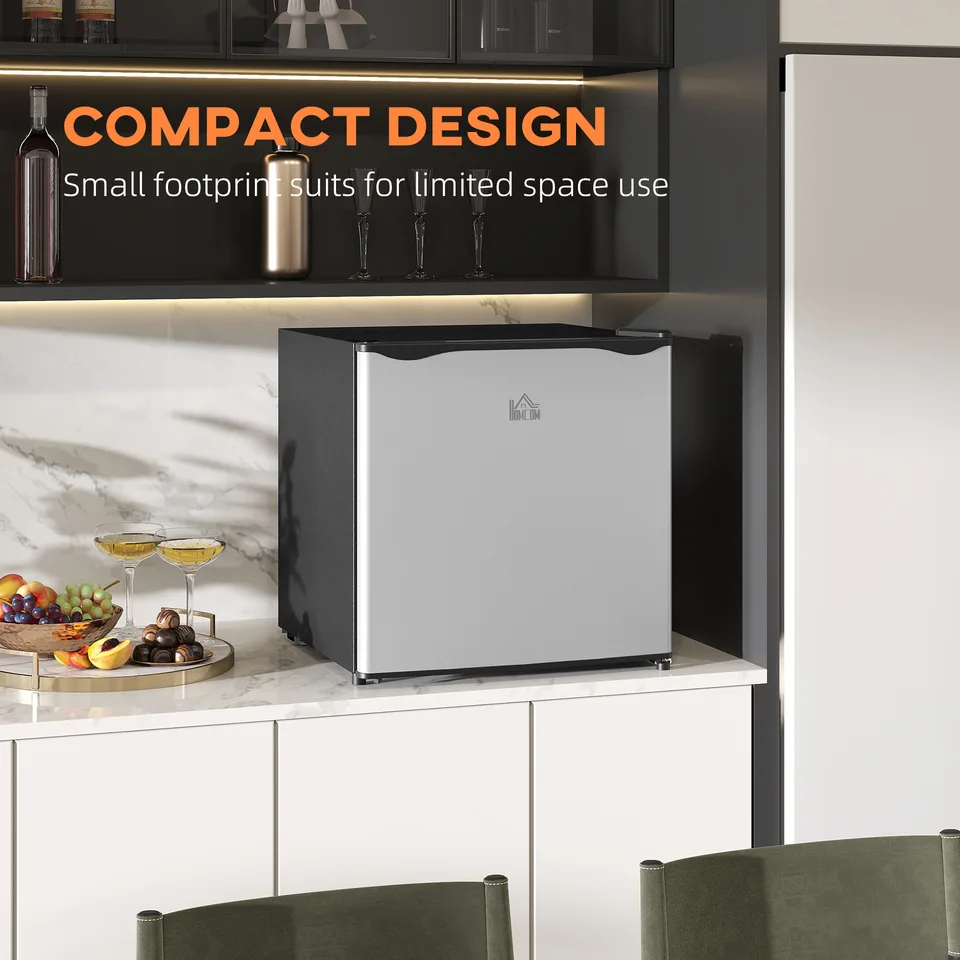 1.1 Cu.Ft Countertop Mini Freezer, Compact Upright Freezer with Removable Shelves, Silver view 3