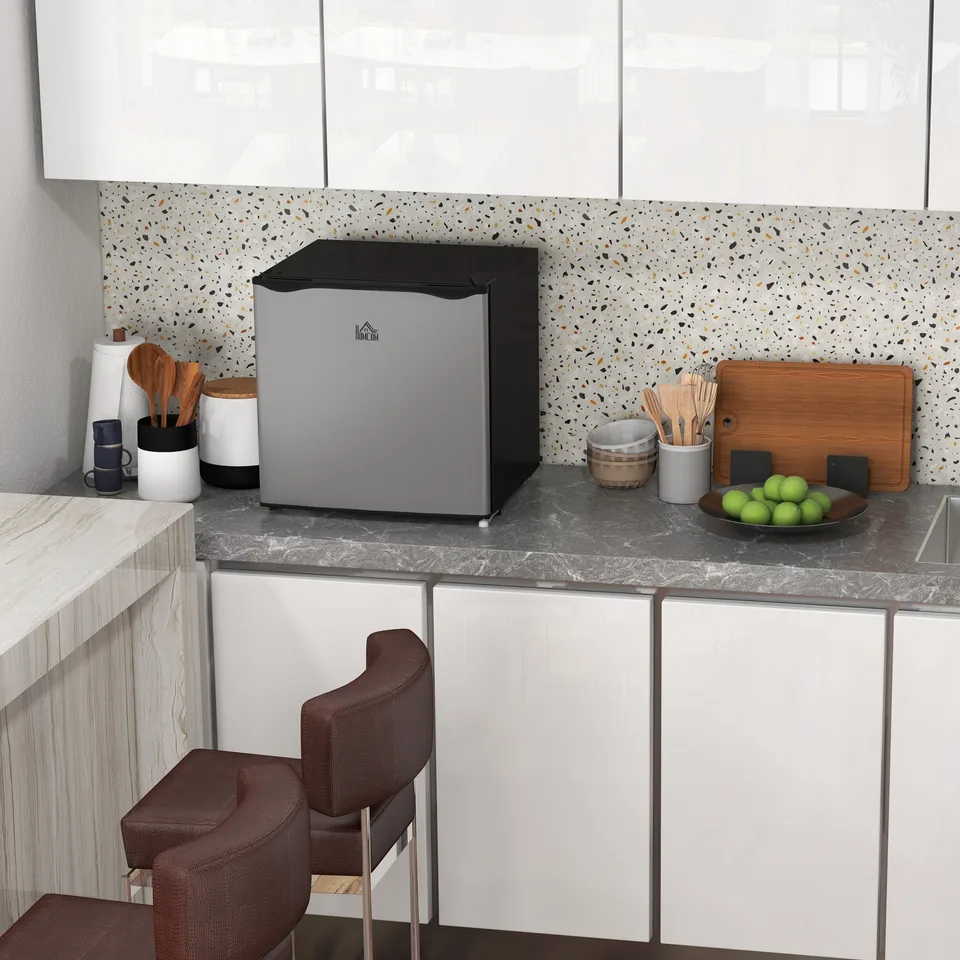 1.1 Cu.Ft Countertop Mini Freezer, Compact Upright Freezer with Removable Shelves, Silver