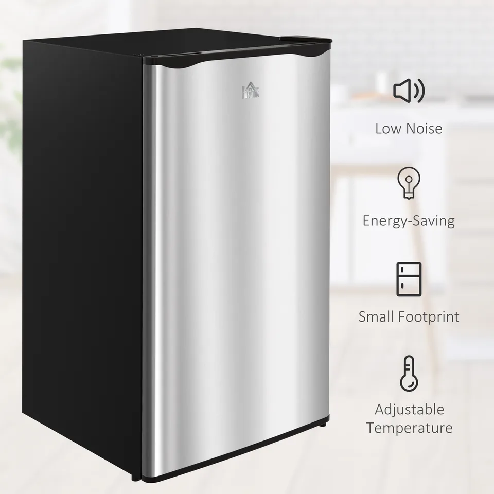 3.2 Cu.Ft Mini Fridge with Freezer, Compact Refrigerator with Adjustable Thermostat, Shelf and Single Reversible Door for Bedroom, Dorm view 3