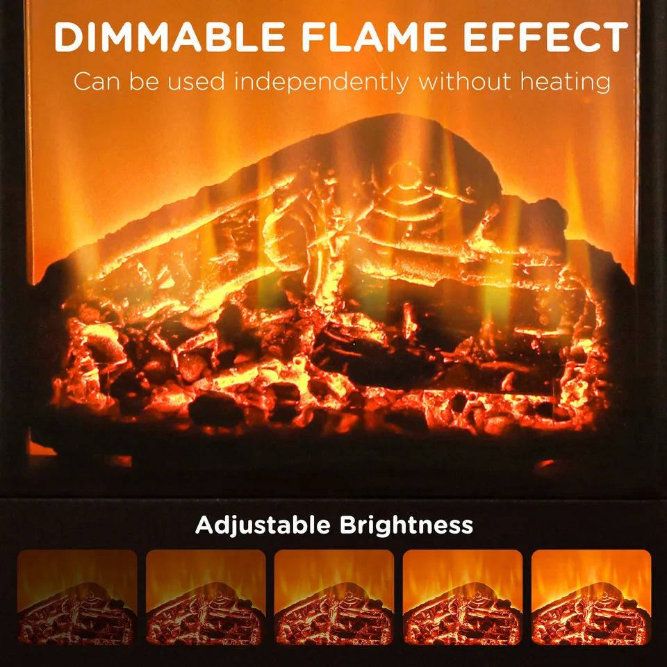 31" Freestanding Electric Heater with Oscillation, Remote Control & 12H Timer for Indoors, 1400W, Black view 2