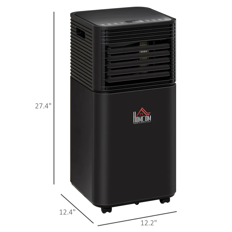 8000 BTU Portable Air Conditioner with Dehumidifier, Cooling Fan, Sleep, Remote, 24H Timer, Auto Off, Black view 3