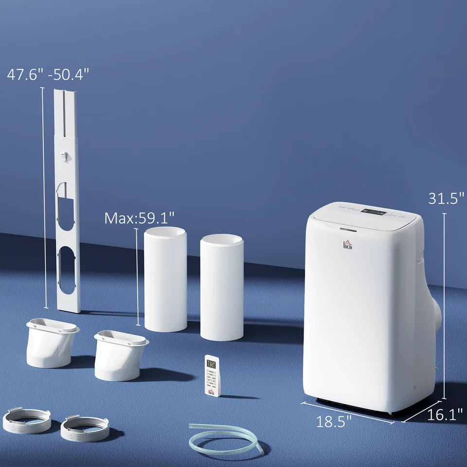 14000 BTU Portable Air Conditioner, Inverter & Dual Hose AC Unit w/ Cool, Dehumidifier, Fan, for 700 Sq. ft, Window Kit view 2