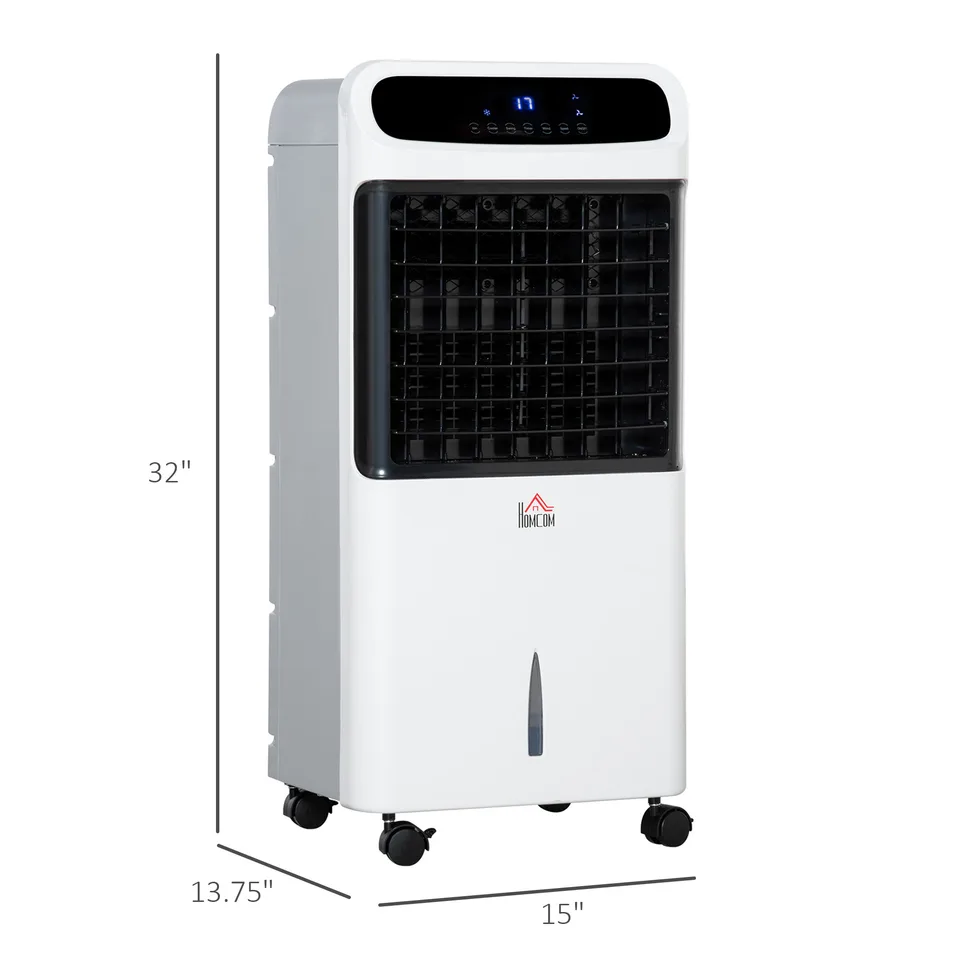 3-In-1 Ice Cooling Fan, Mobile Evaporative Air Cooler with Remote, Timer, Oscillating for Home Office, Bedroom, White view 3