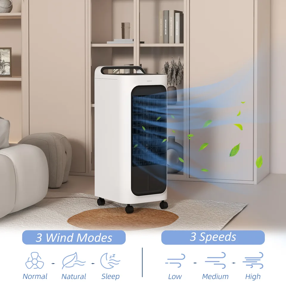 Room Air Cooler with Ice Packs, Ice Cooling Fan Water Humidifier Unit with Remote, Timer, Oscillating view 2