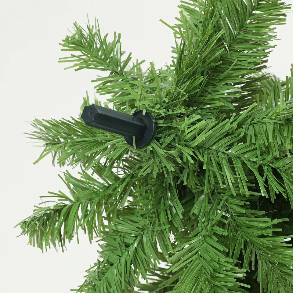 6ft Whimsical Pencil Christmas Tree, Bendable Artificial Christmas Tree with 400 Branch Tips and Metal Base, Green view 3