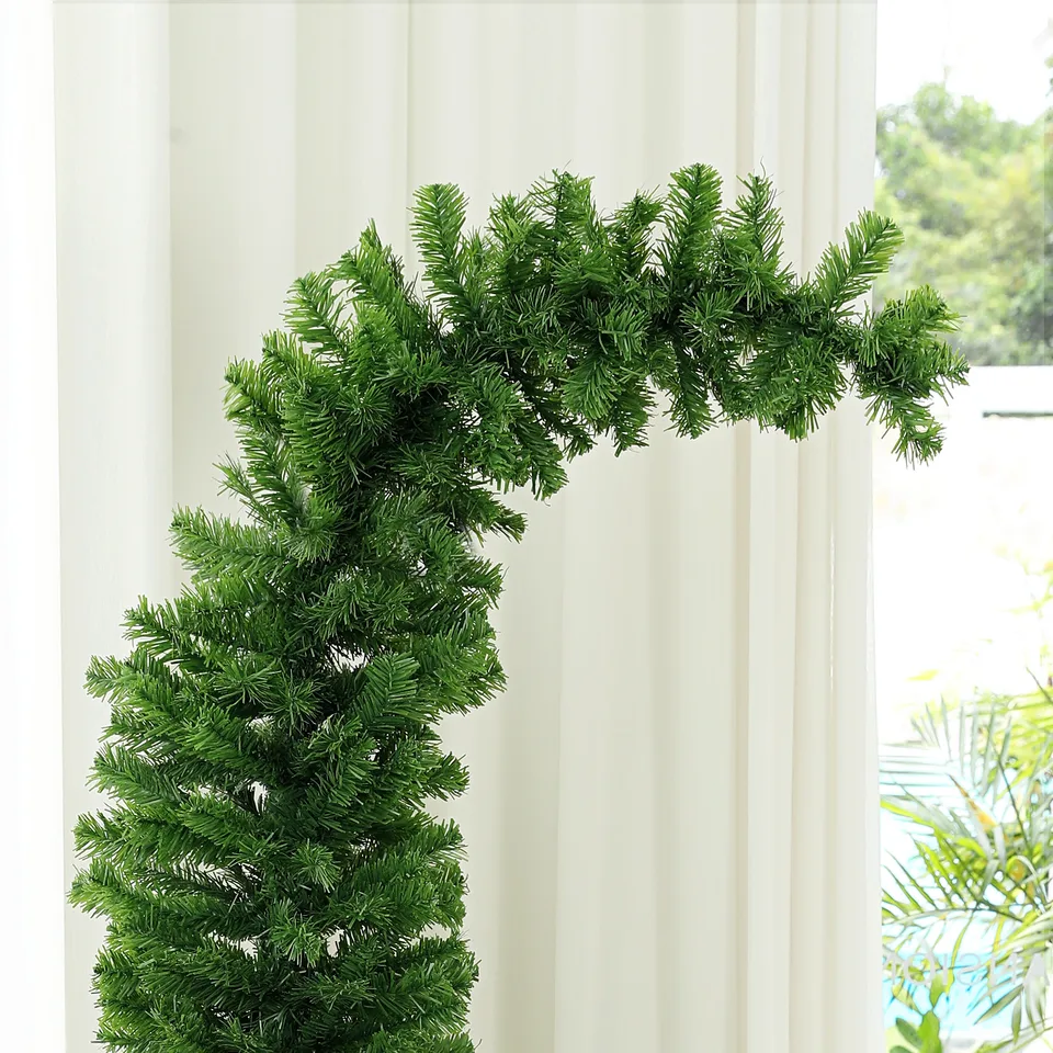 6ft Whimsical Pencil Christmas Tree, Bendable Artificial Christmas Tree with 400 Branch Tips and Metal Base, Green view 2